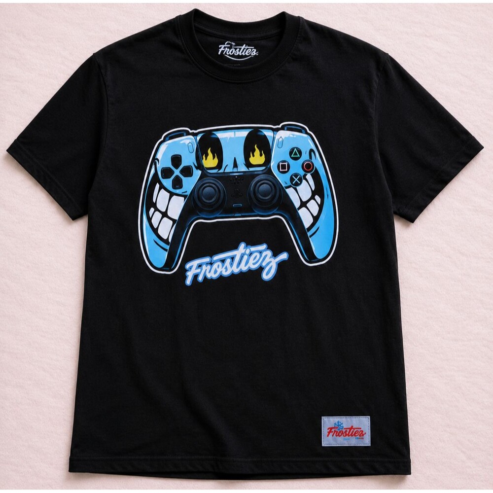Frostiez Gamer Controller Graphic Gaming Streetwear T Shirt Mens Medium Black